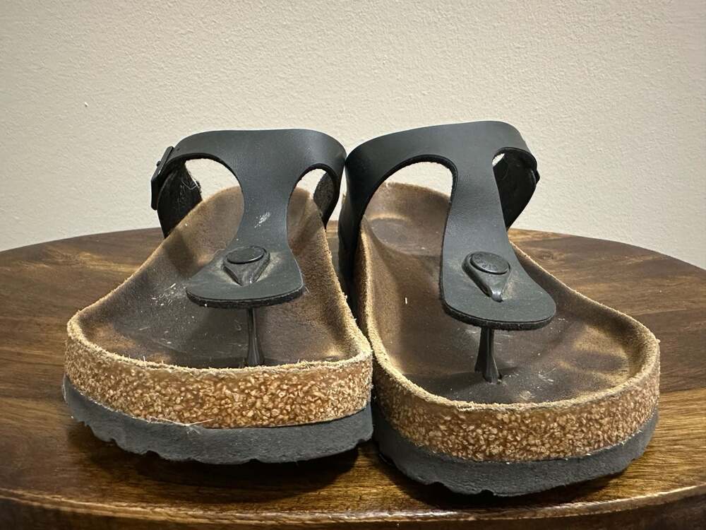 Birkenstock Gizeh Birko-Flor Thong Sandals in Black size 39 B1 - Picture 3 of 6